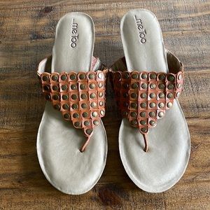 Brown wedge heel sandals. Size 13M